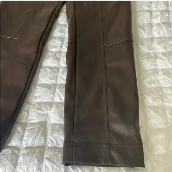 Jonathan Simkhai Tessa faux leather pants in dark mocha brown - Picture 7 of 13